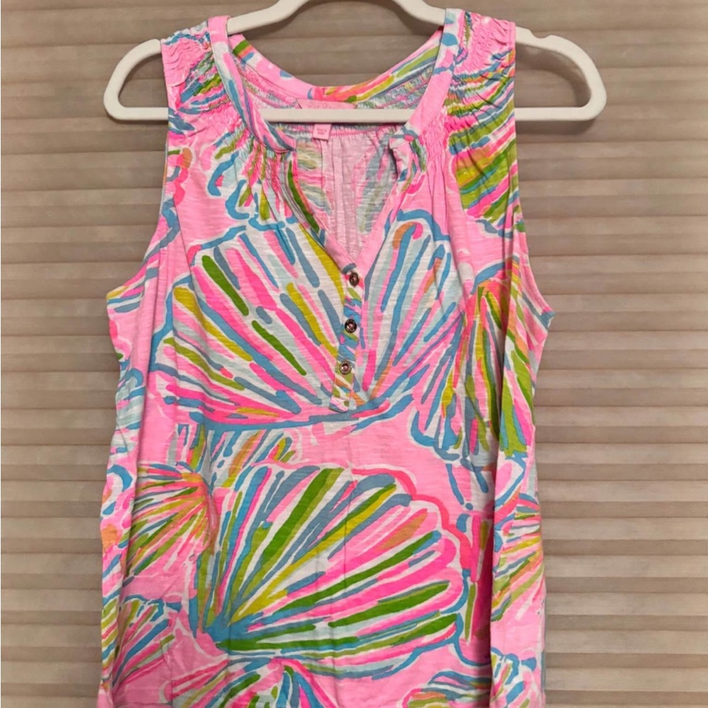 Lilly Pulitzer Pink and Green Sleeveless Top
